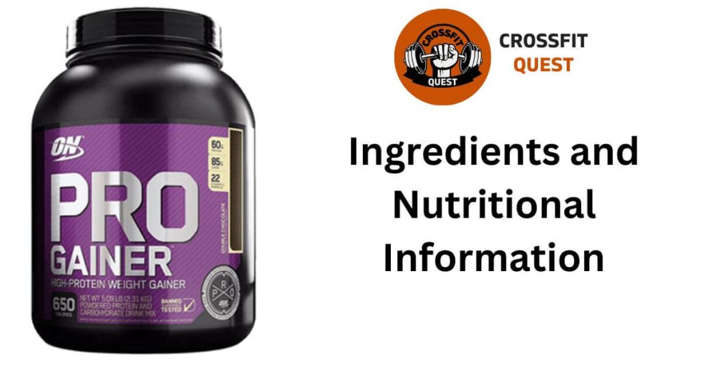 Ingredients and Nutritional Information